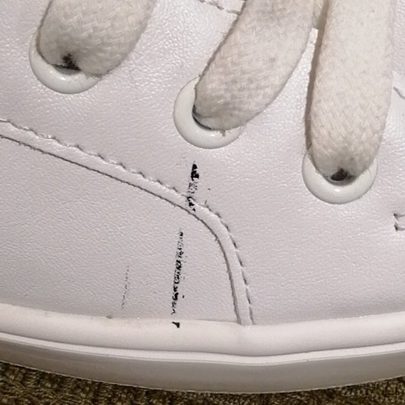 Steve Madden Womens Blade Sneakers White Faux Leather Lace‎ Up Low Top 8M - Picture 5 of 12